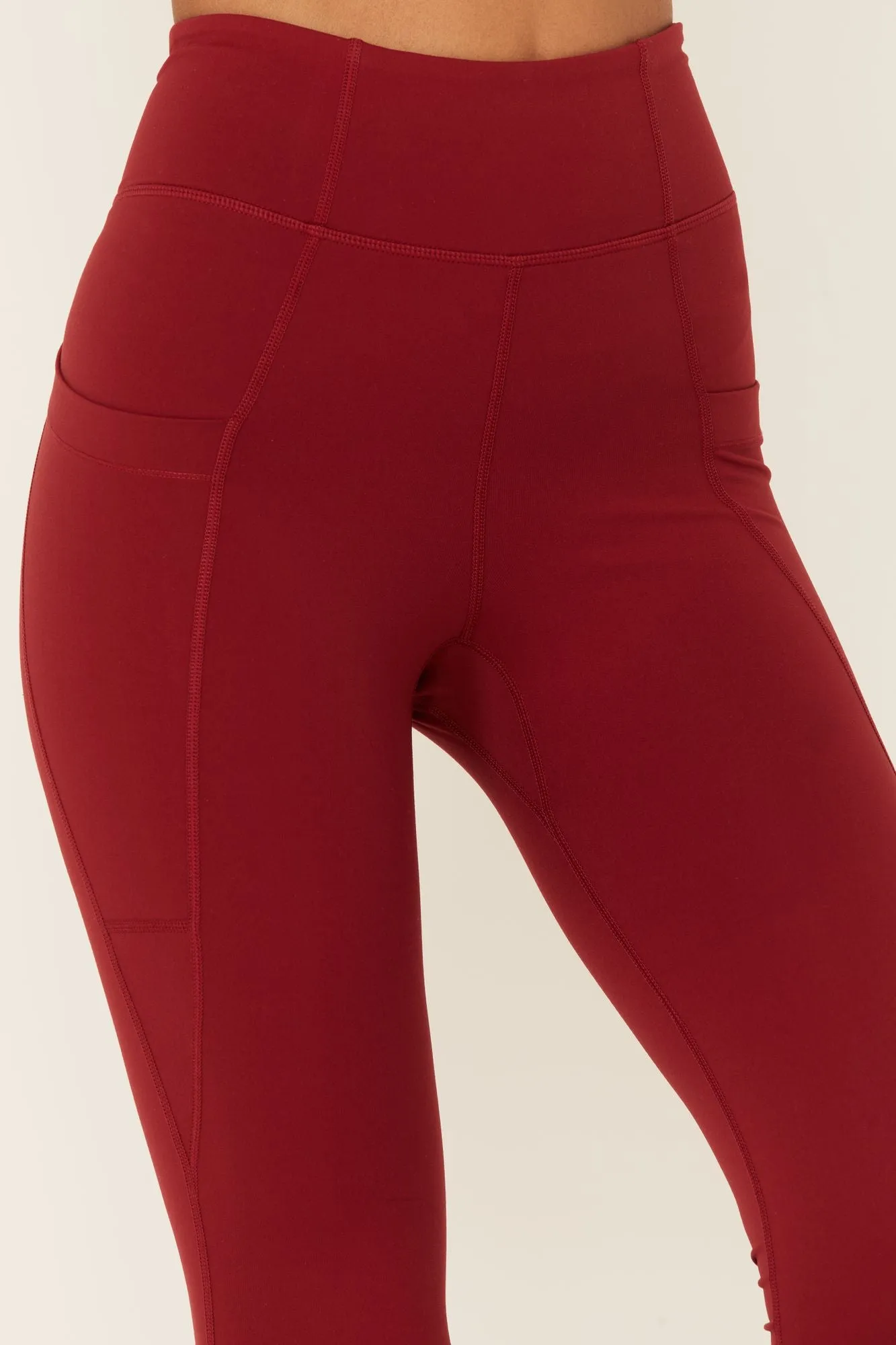 Burgundy High Rise Athletic Leggings