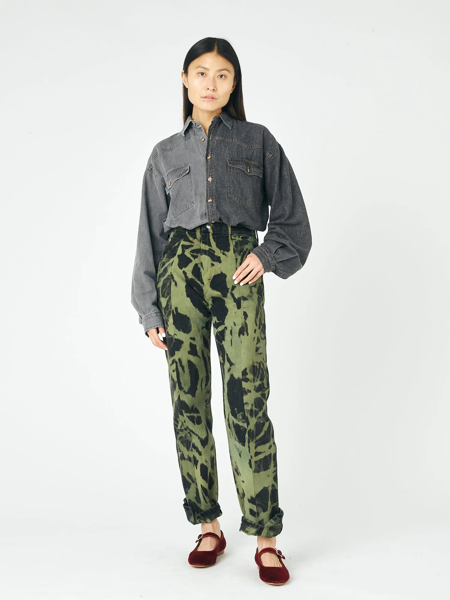 Camo Bleach Boyfriend Jean