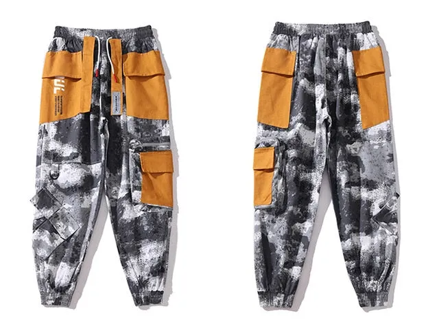 Camouflage Patchwork Men Oversized Cargo Pants