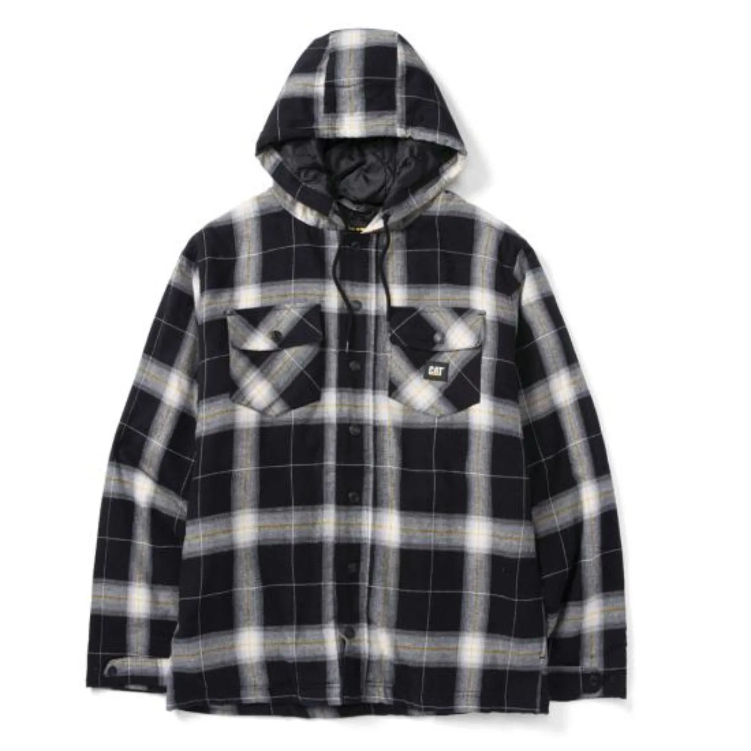 CAT Men's Hooded Flannel Snap-Front Shirt Jacket