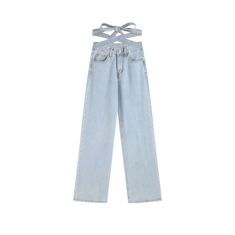 Celestial Sky Tie-Front Jeans