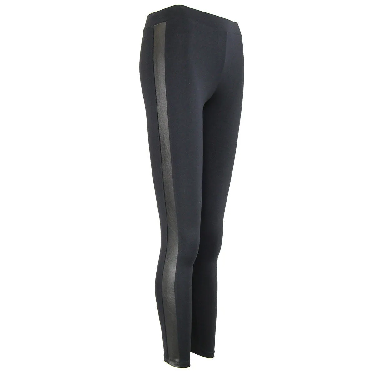 Charcoal Tuxedo Legging with Vegan Leather