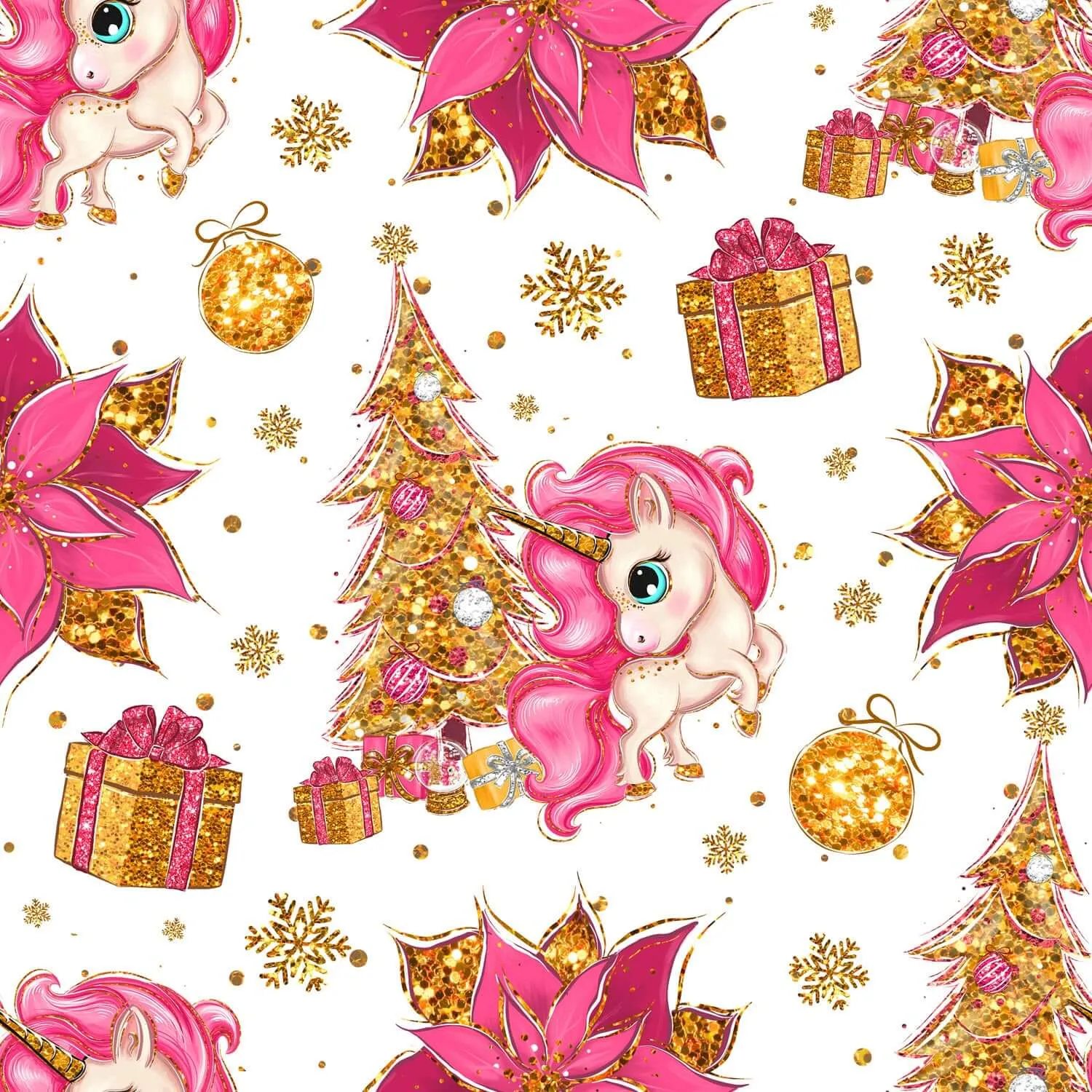 Christmas Unicorns Maxi Dress