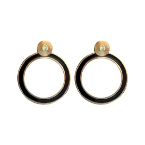 Circle Black Earrings  Big 2 in 1