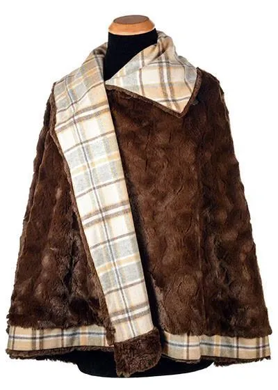 Classic Cape, Reversible - Wool Plaid with Cuddly Faux Fur (Daybreak Only!)