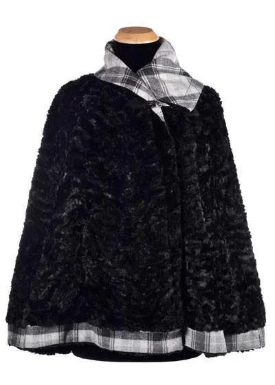 Classic Cape, Reversible - Wool Plaid with Cuddly Faux Fur (Daybreak Only!)