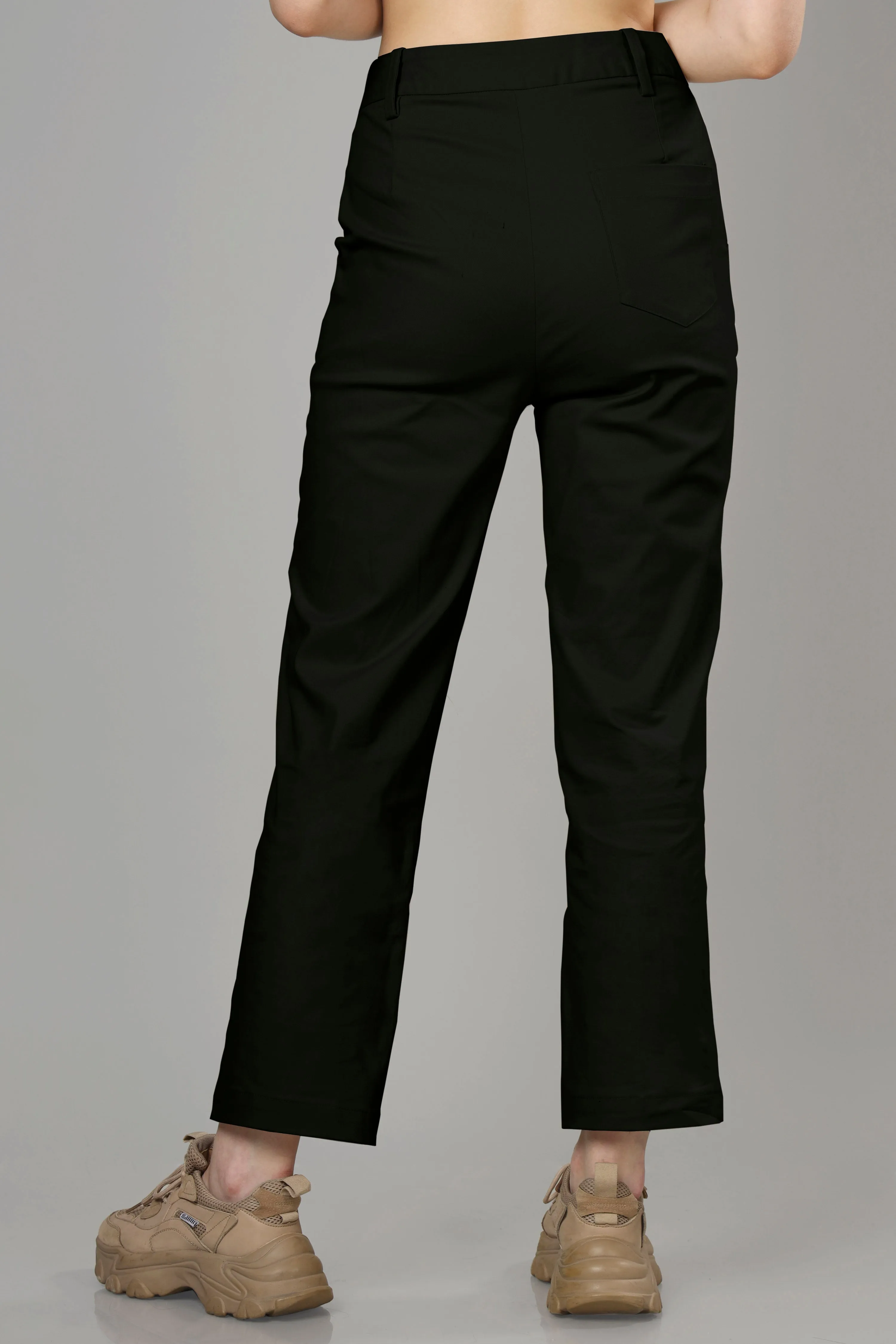 Classic Plain Black Women's Trousers