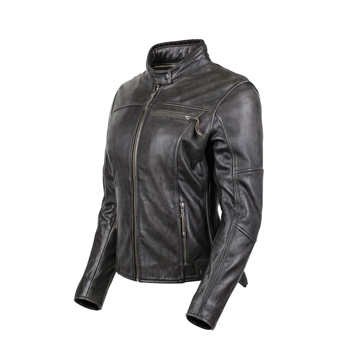 Close Out Cortech ‘The Lolo’ Women’s Brown Traditional Premium Leather Jacket with SAS-TEC Armor Size Large