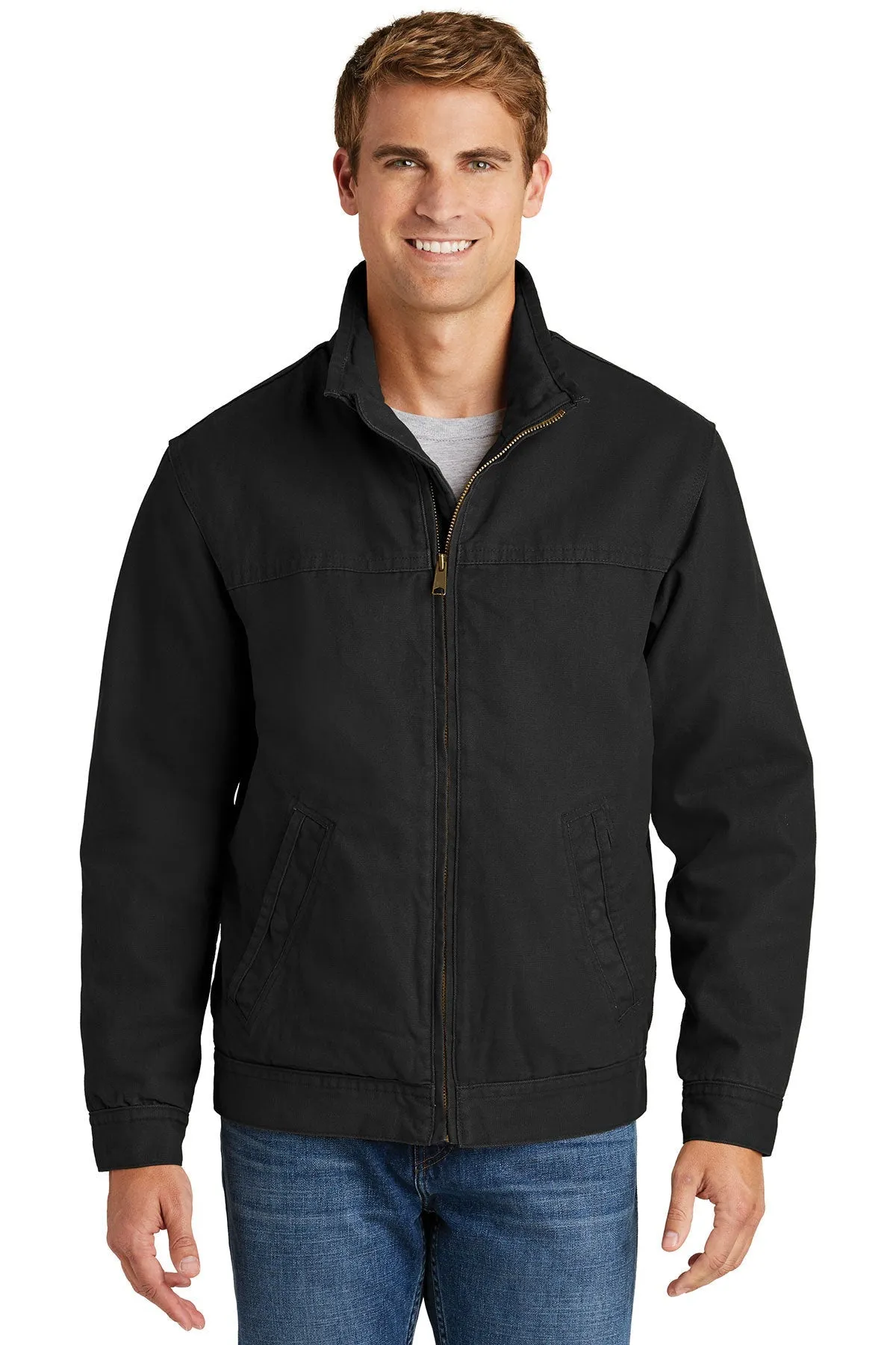 CornerStone Washed Duck Flannel-Lined Jacket, Black