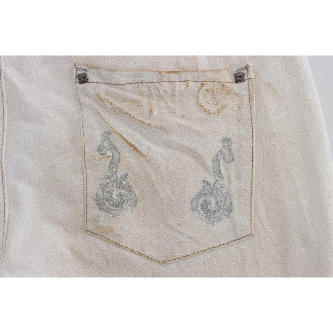 Costume National Chic White Slim Fit Designer Jeans