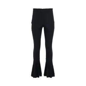 Cotton Gabardine Pleated Pants in Black