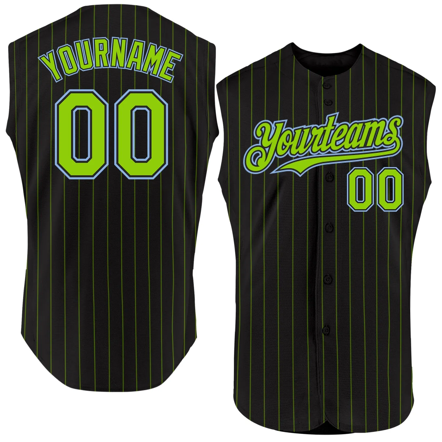 Custom Black Red Pinstripe White Authentic Sleeveless Baseball Jersey