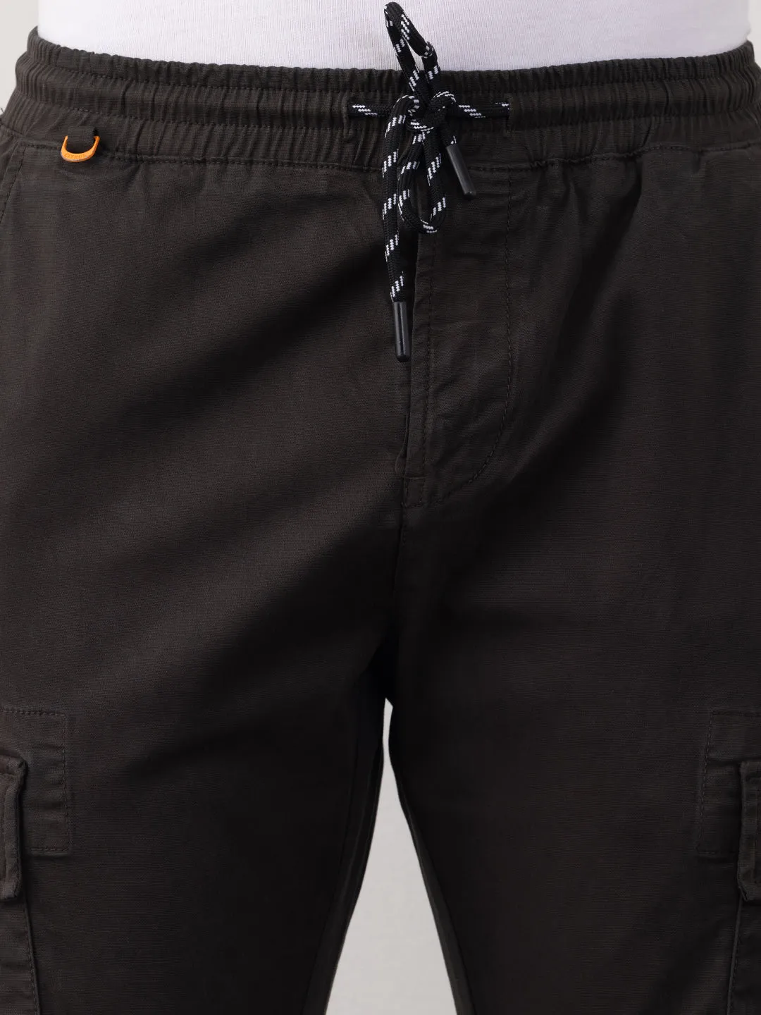 Dark Grey Plain Cargo Pants