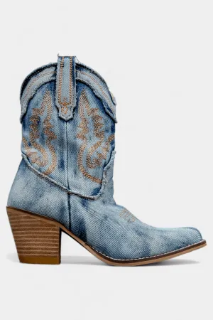 Denim Short Cowboy Boots