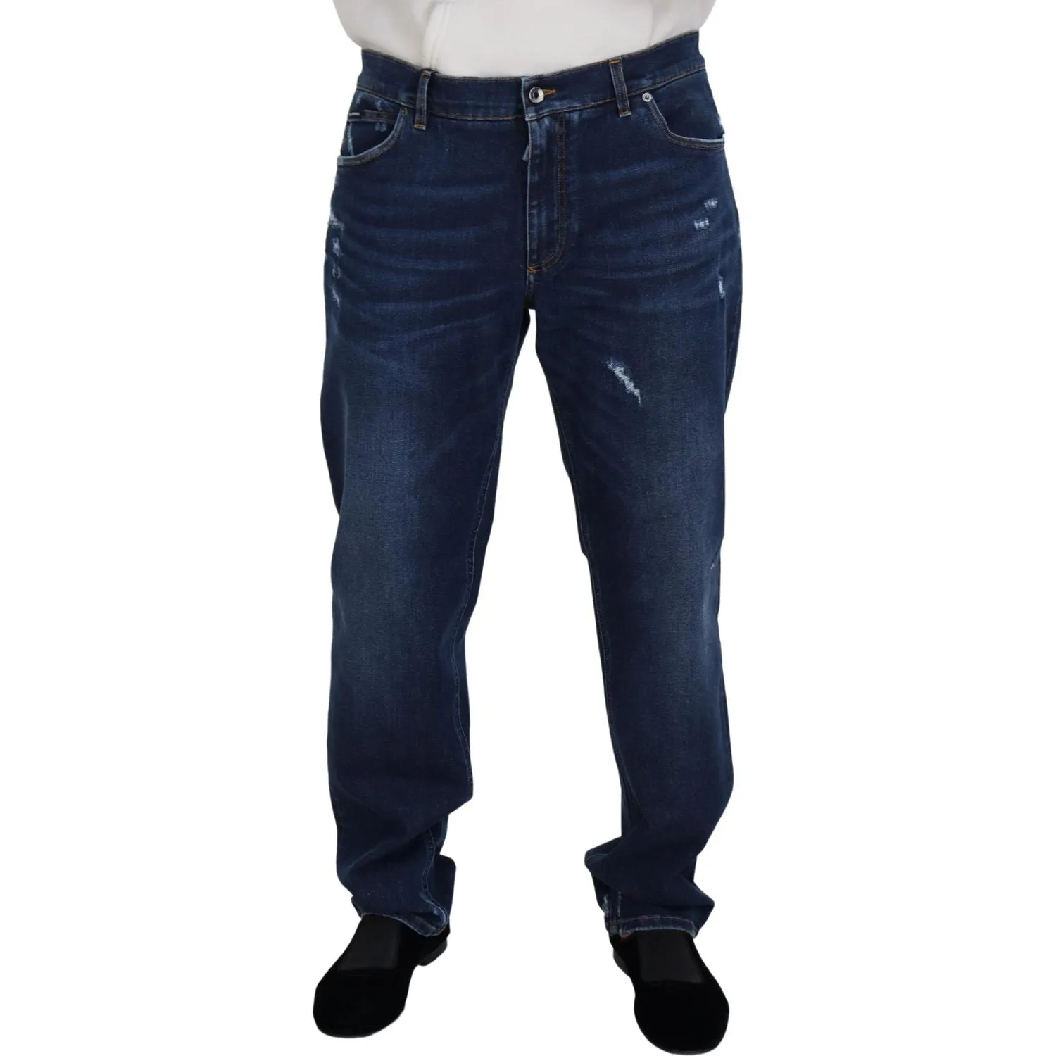 Dolce & Gabbana Elegant Blue Washed Denim Pants