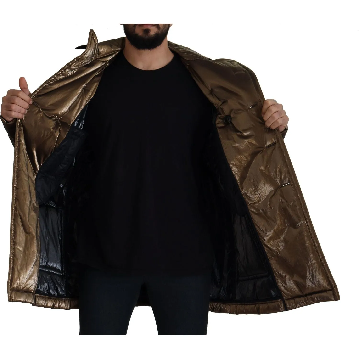 Dolce & Gabbana Elegant Bronze Double-Breasted Jacket