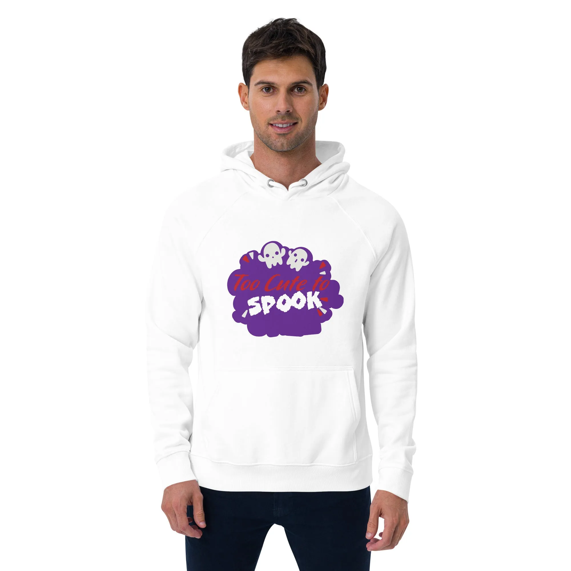 ECO Eaglan Hoodie | Too Cute To Spook Halloween Graphic Men Eco Raglan Hoodie