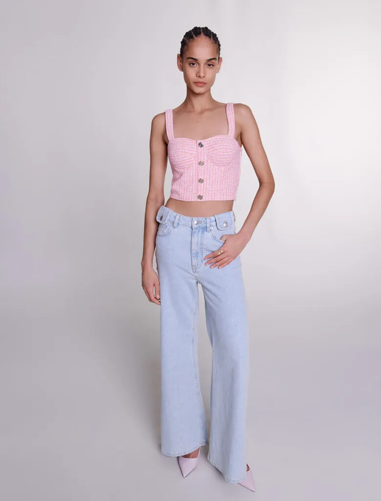 Faded wide-leg jeans