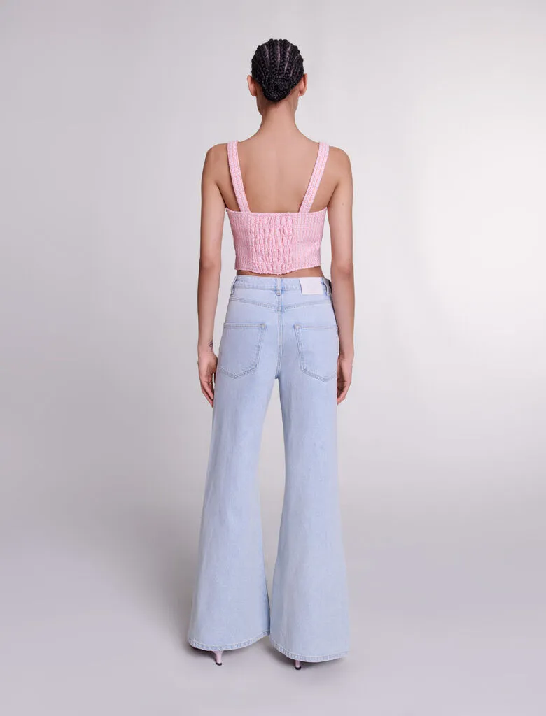 Faded wide-leg jeans