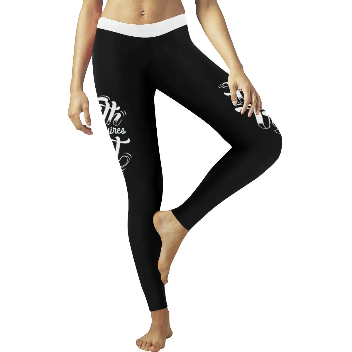 Faith Requires Trust Soft Leggings For Women - Christian Leggings For Women