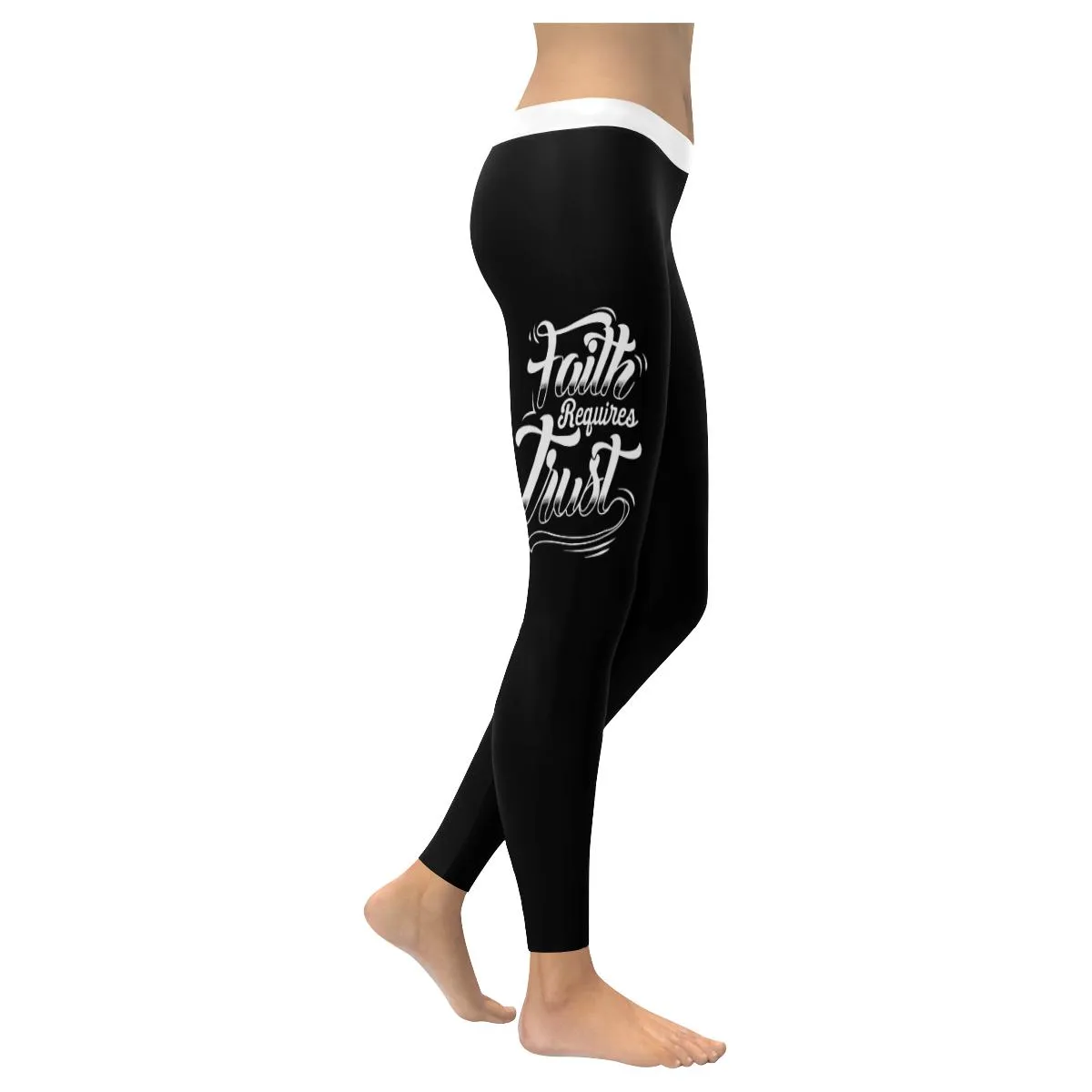 Faith Requires Trust Soft Leggings For Women - Christian Leggings For Women