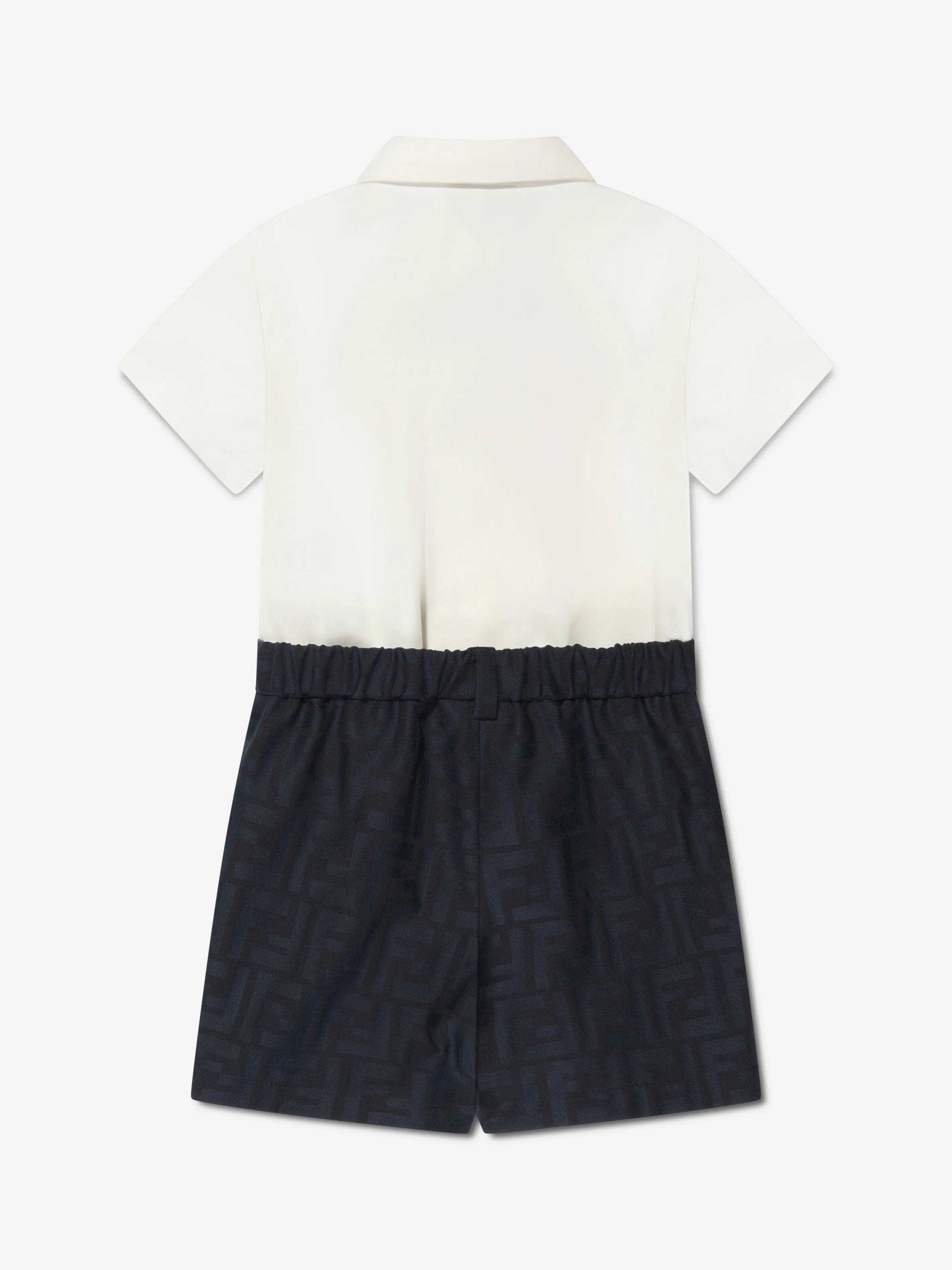 Fendi Baby Boys FF Logo Romper in Navy