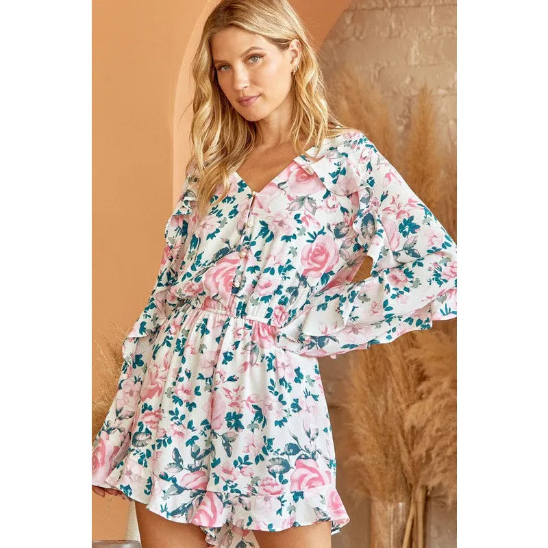 Floral Print Woven Romper