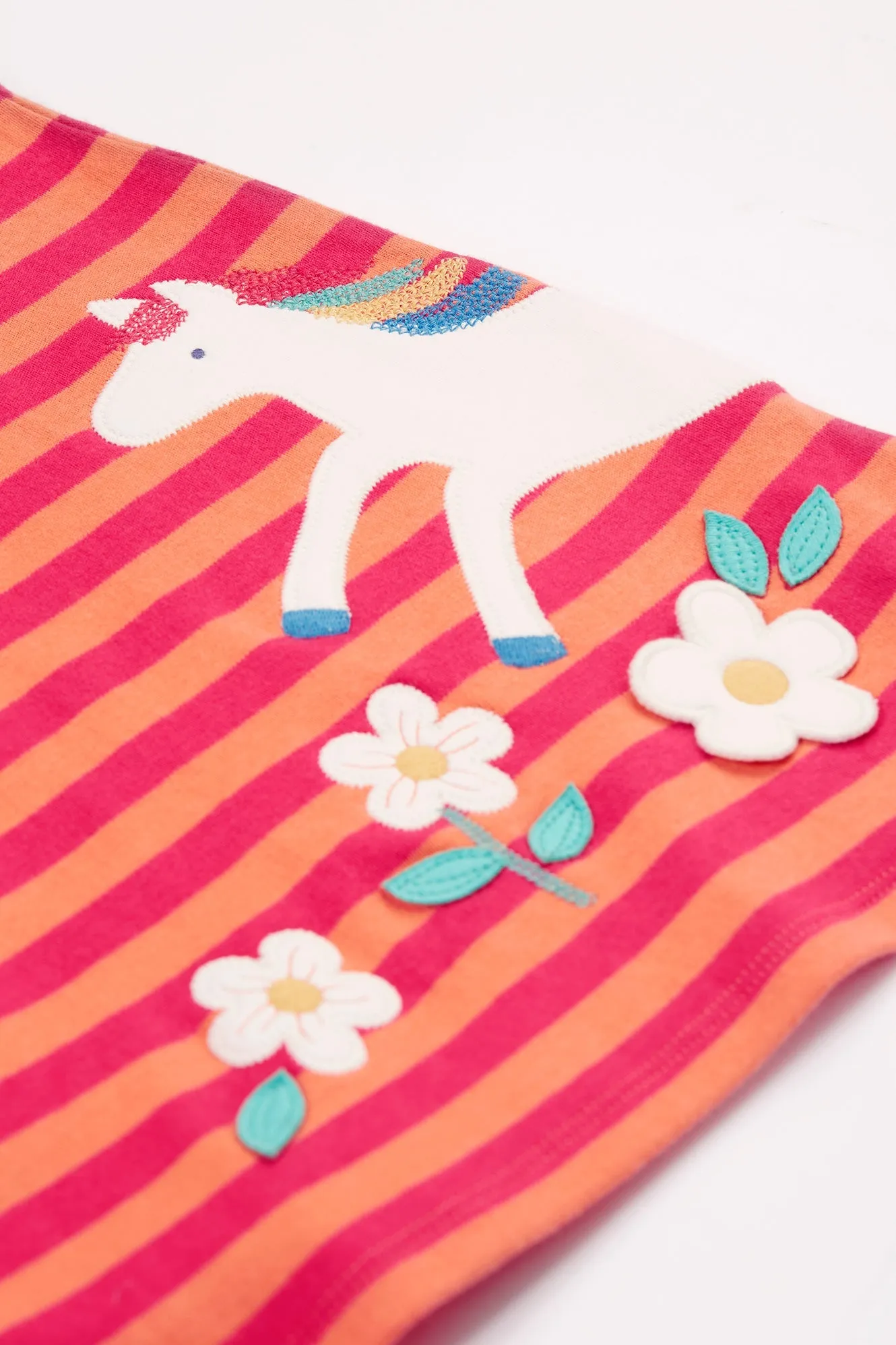 Frugi Dolcie Dress - Cantaloupe Stripe/Horse