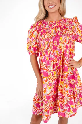 Full Of Sunshine Dress - Fuchsia