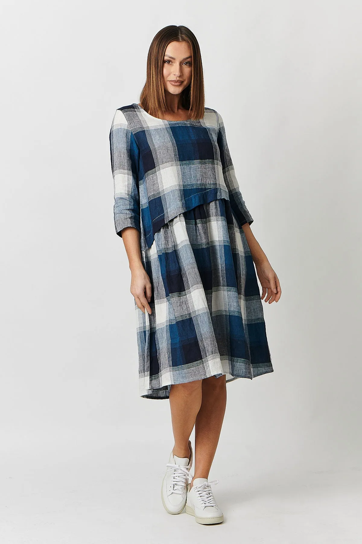 GA428 Lagoon Plaid Dress