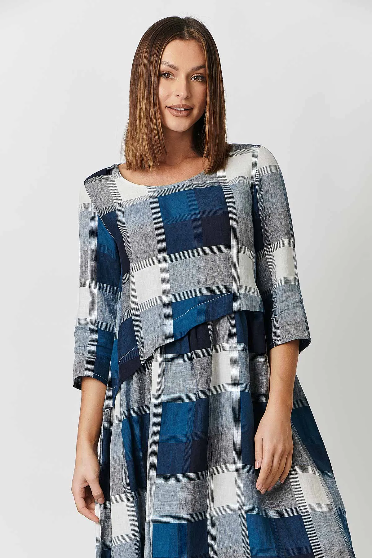 GA428 Lagoon Plaid Dress