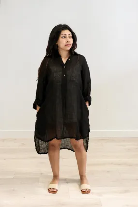 Giana Shirt Dress | Black