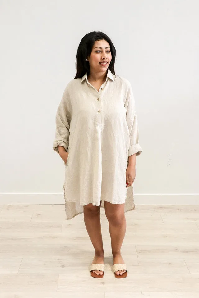 Giana Shirt Dress | Chambray Oat