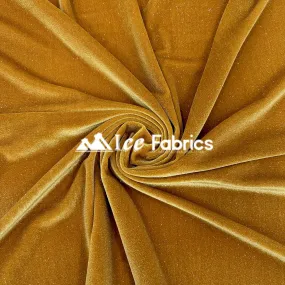 Gold Shiny Glitter Stretch Velvet Fabric | Spandex Fabric