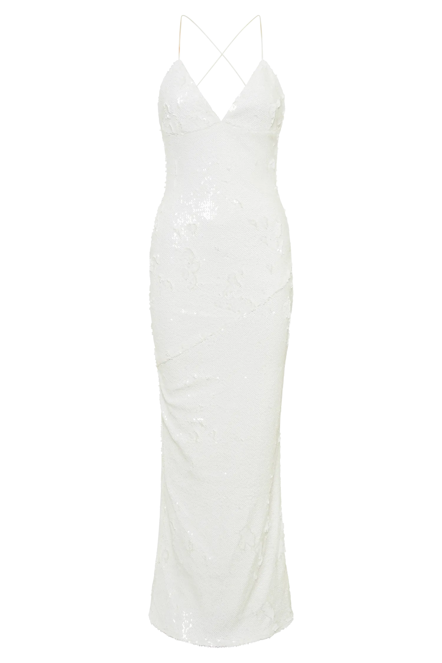 Gracie Sequin Maxi Dress - White