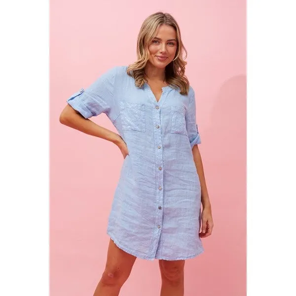 GRAZIA LINEN SHIRT DRESS