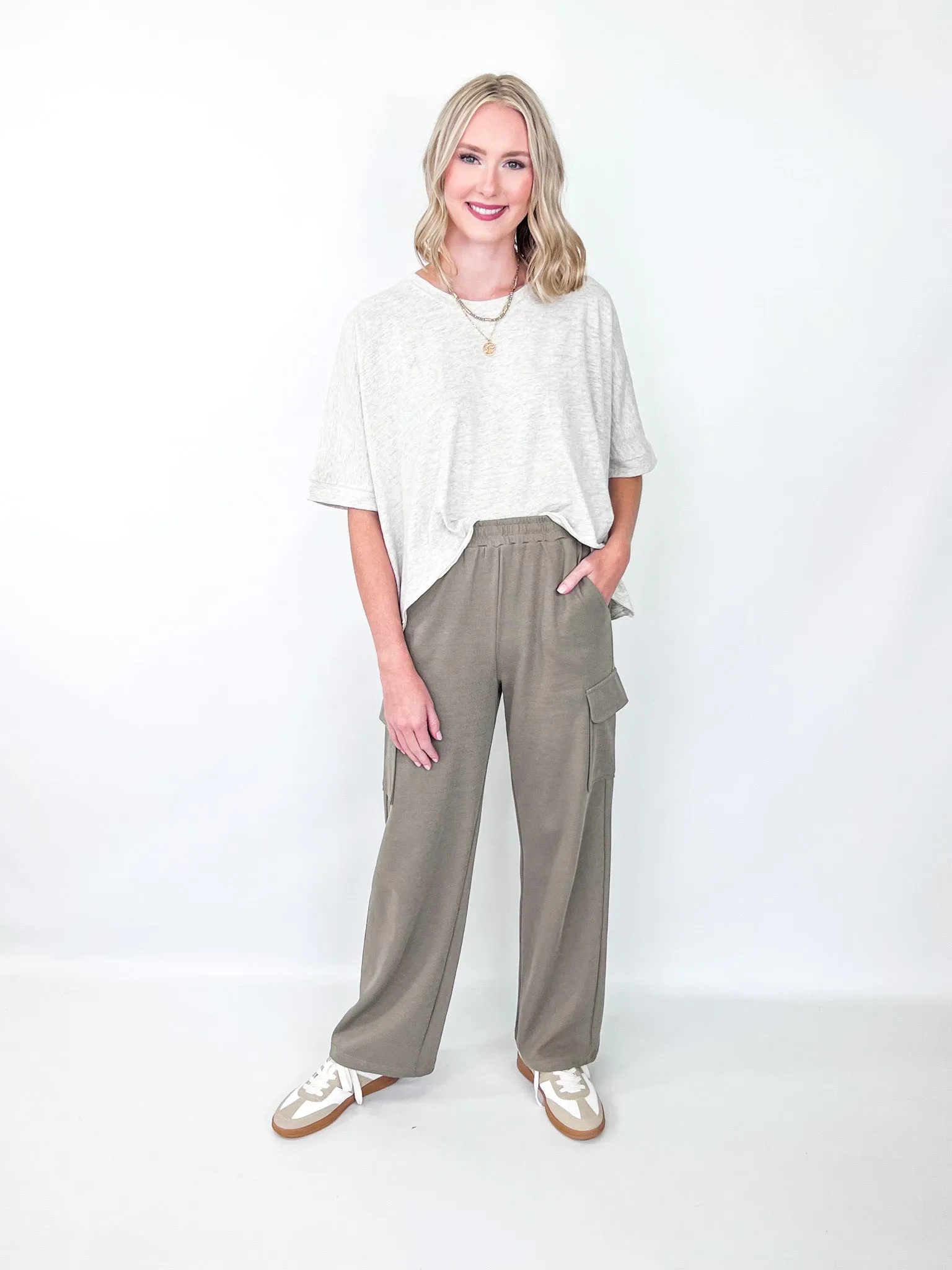 Gretta - Elastic Waist Cargo Pants