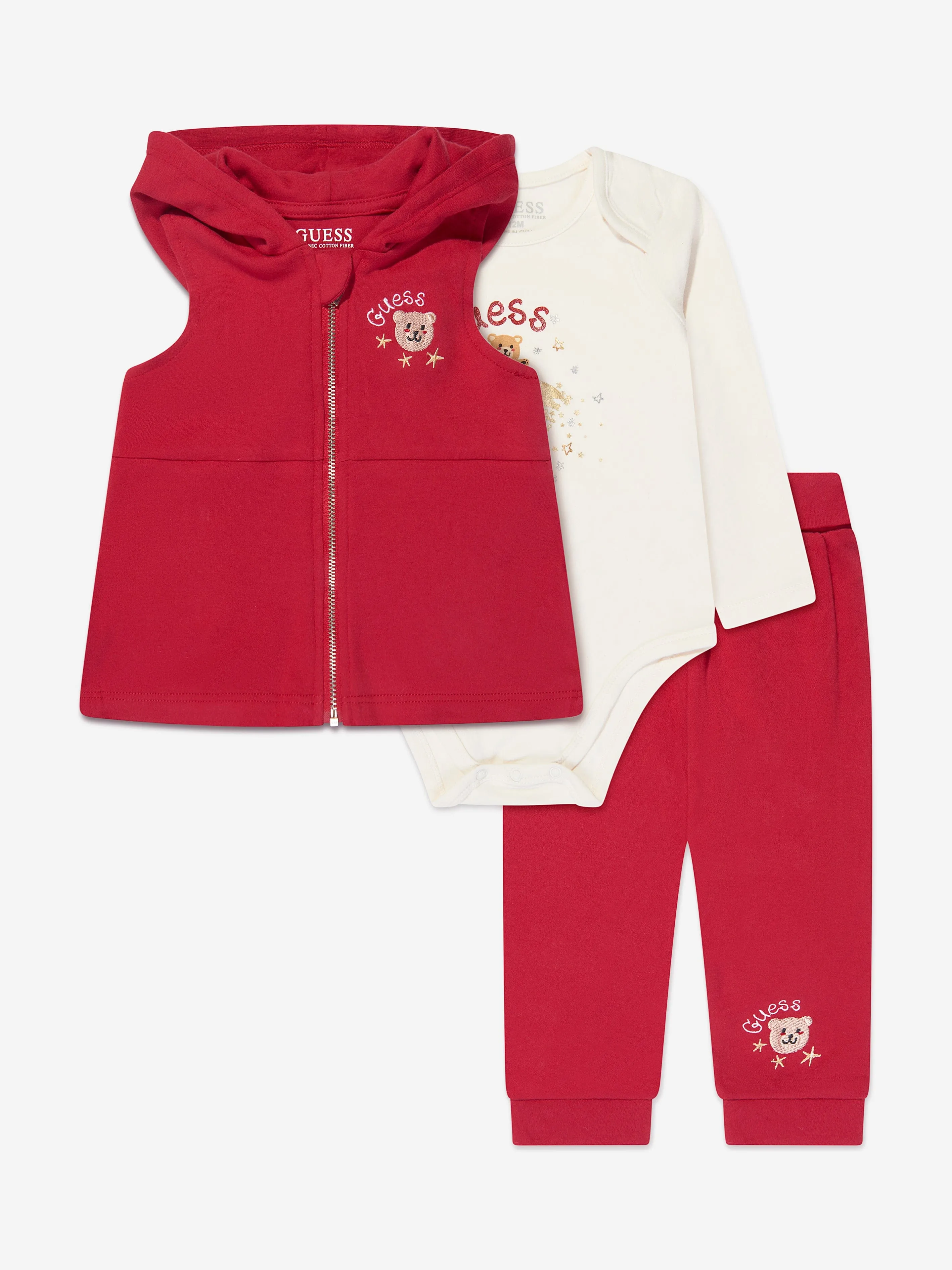 Guess Baby Girls 3 Piece Outfit Set in Red