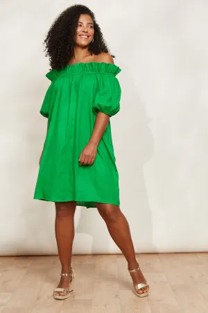 Halcyon Ruched Dress - Emerald