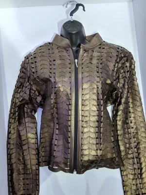 Hand Woven Laser Lamb Skin Jacket