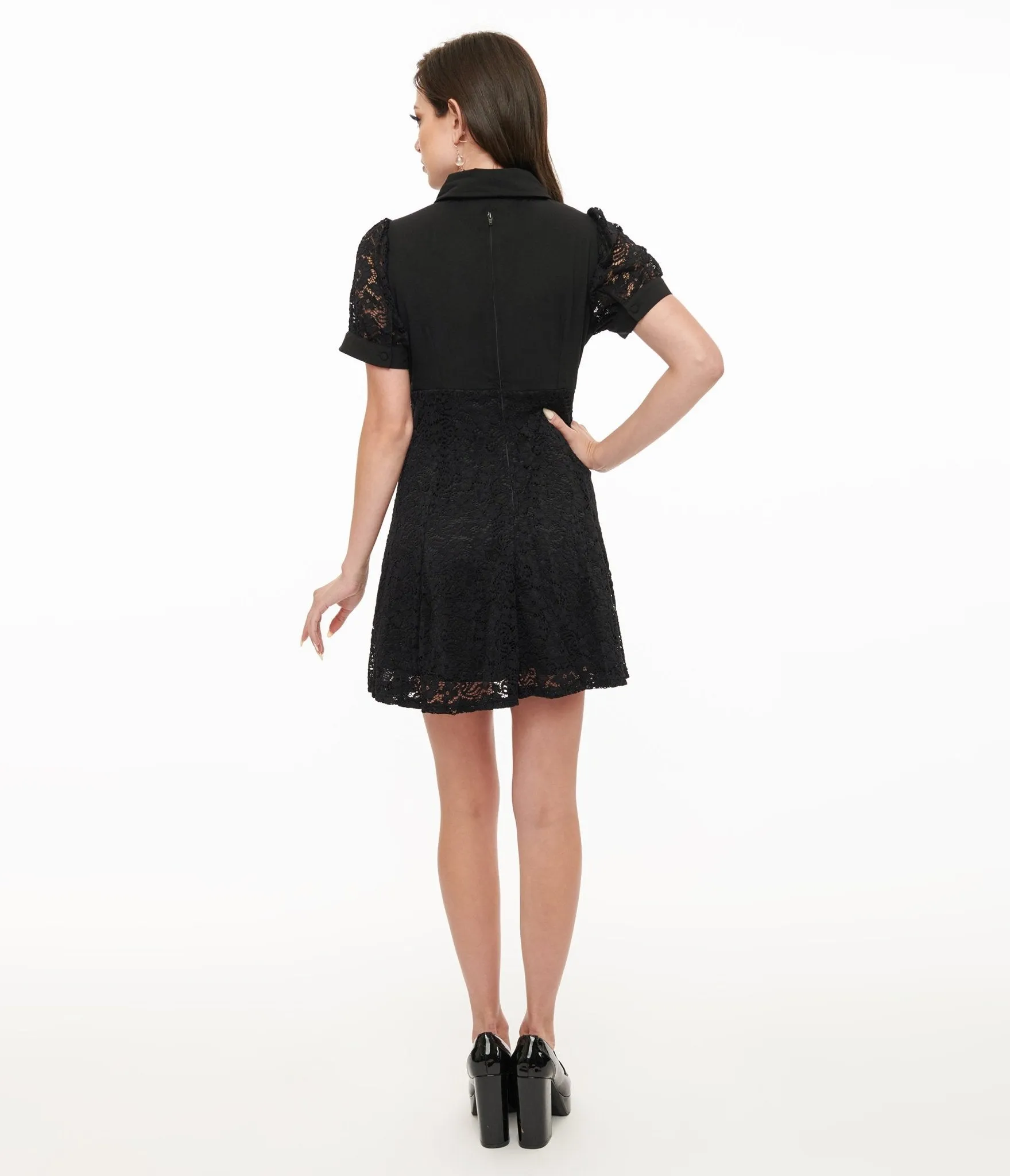 Hell Bunny 1950s Black Lace Dominica Mini Dress