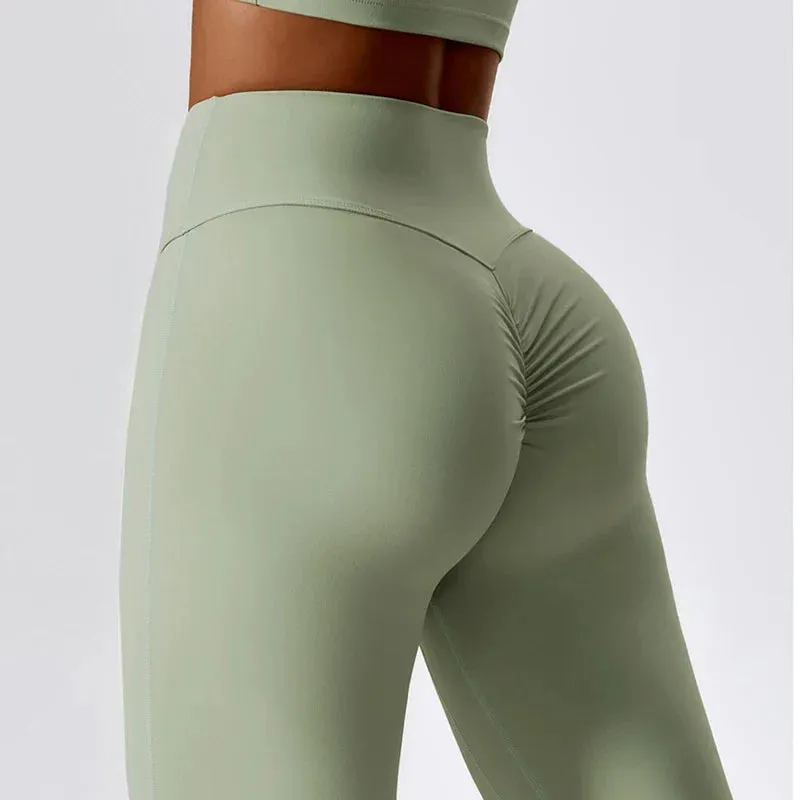 High Waist Push Up Flared Pants Dancing Fitness Tights