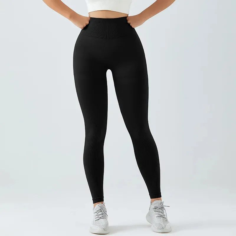 High Waist Seamless Skinny Yoga Legging with Hip Lifting Feature