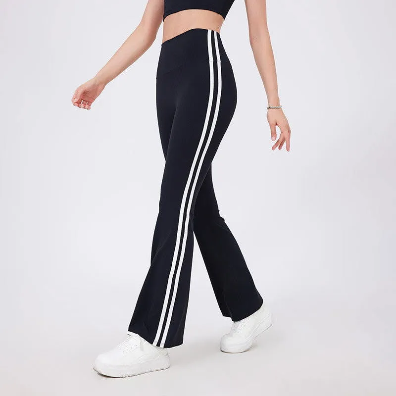 High Waist Yoga Pants Sexy Running Sports Peach Hip Raise Fitness Pants Nude Feel Stretch Flared Pants