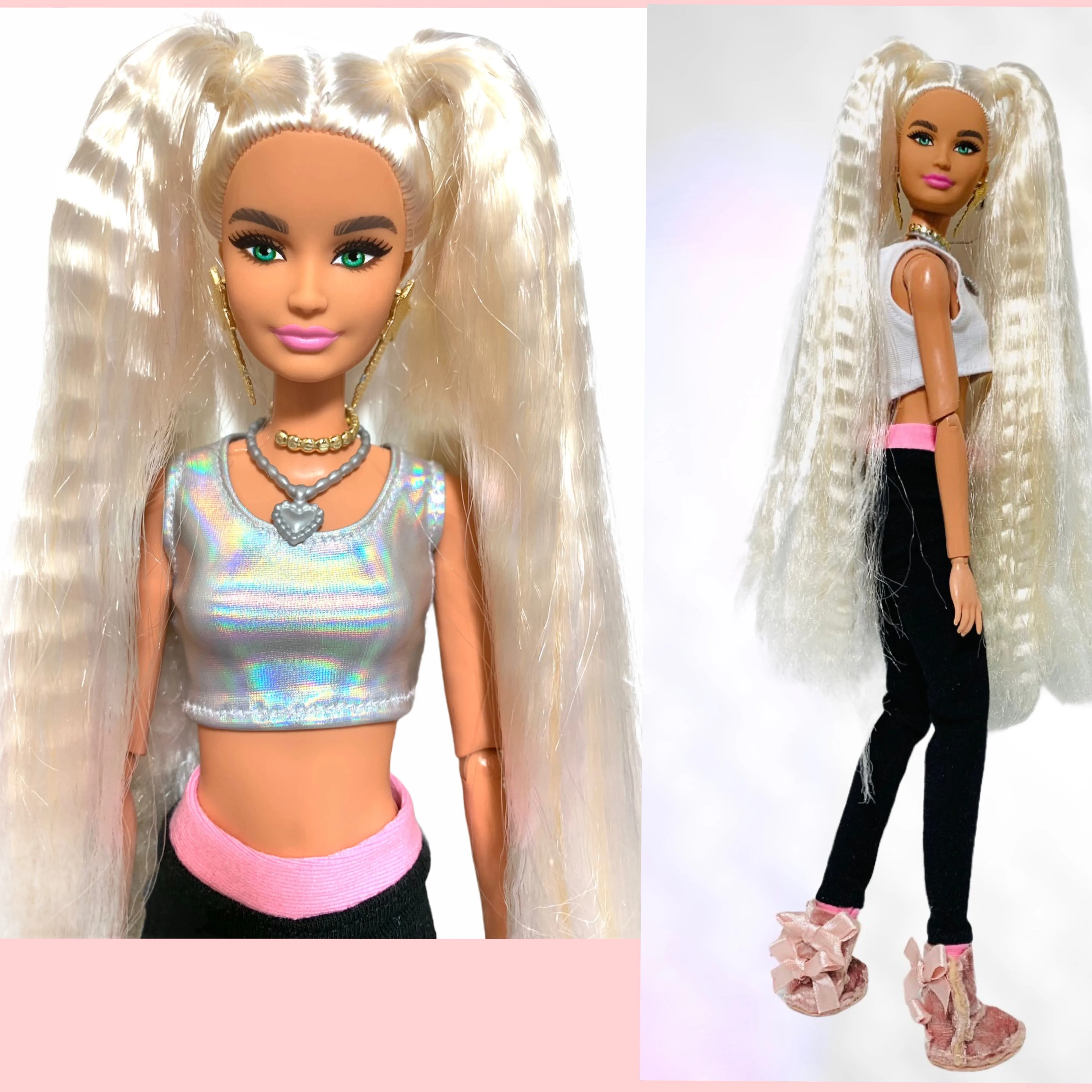 Holographic crop top for Barbie doll