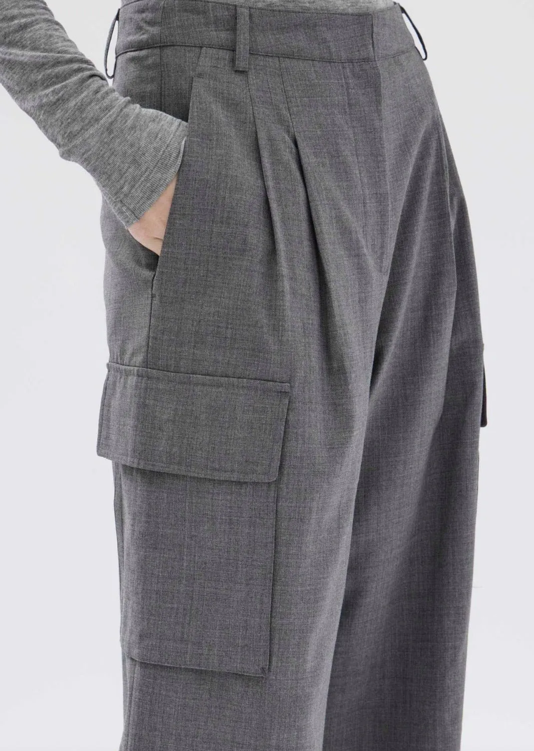 Isara Wool Cargo Pant Charcoal