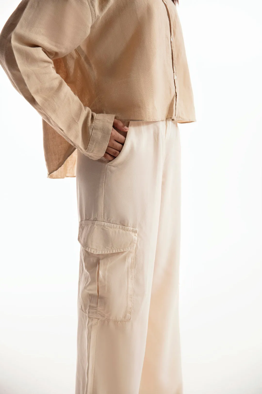 Ivory Crossover Wide Leg Cargo