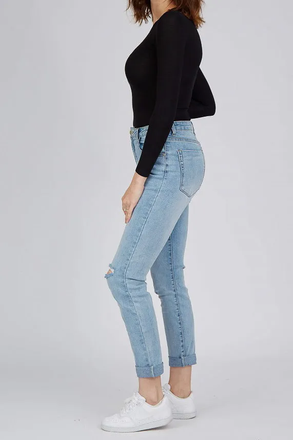 Jeans Mom Fit Ripped with Lining