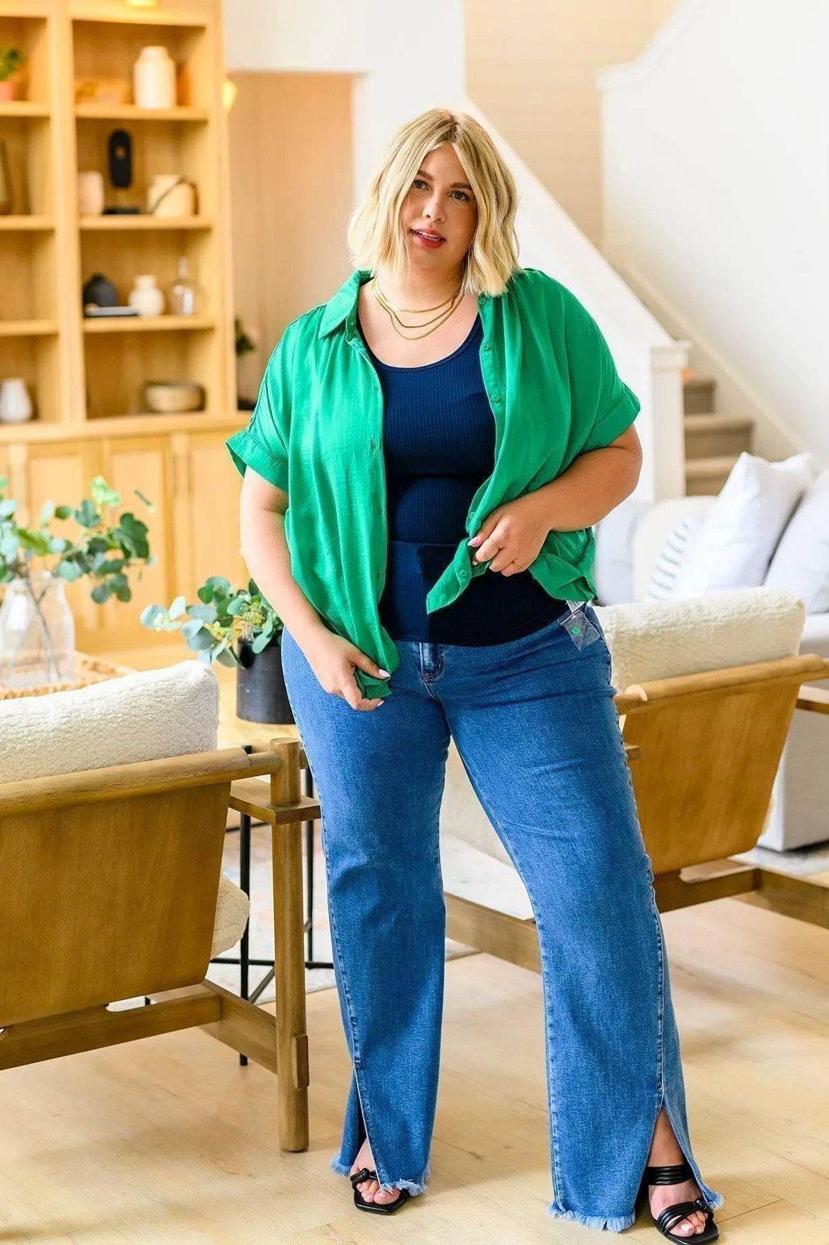 Judy Blue Vintage Wash Split Hem Jeans