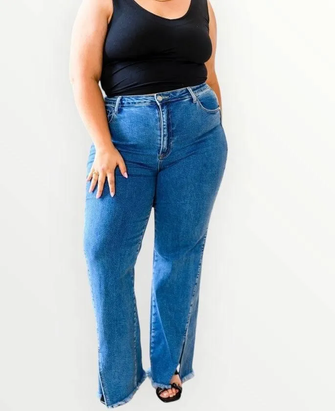 Judy Blue Vintage Wash Split Hem Jeans